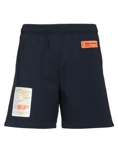 Heron Preston Man Shorts & Bermuda Shorts Midnight Blue Size S Polyester, Elastane