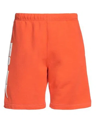 Heron Preston Man Shorts & Bermuda Shorts Orange Size L Cotton