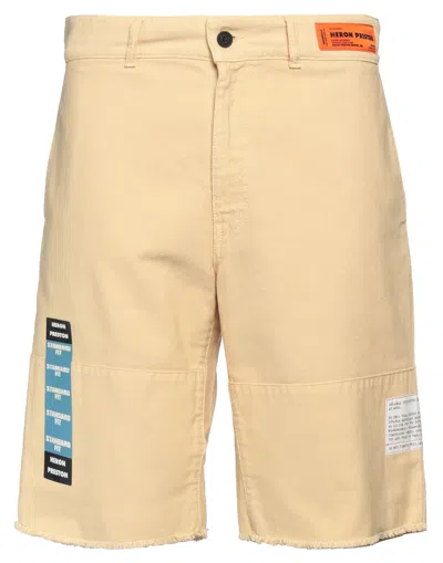 Heron Preston Man Shorts & Bermuda Shorts Sand Size M Cotton In Beige
