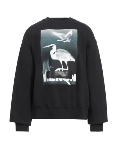 Heron Preston Man Sweatshirt Black Size S Cotton, Elastane