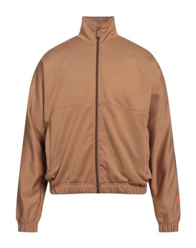 Heron Preston Man Sweatshirt Camel Size S Polyester, Cotton, Polyamide In Beige
