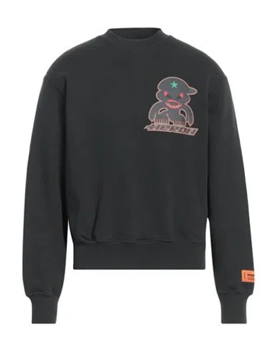 HERON PRESTON HERON PRESTON MAN SWEATSHIRT STEEL GREY SIZE L COTTON, ELASTANE