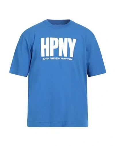 Heron Preston Man T-shirt Blue Size L Cotton