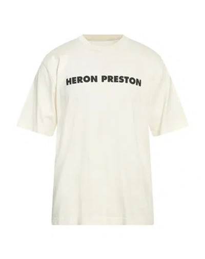 Heron Preston Man T-shirt Ivory Size M Cotton, Polyester In White