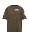 Heron Preston Man T-shirt Military Green Size L Cotton, Polyester In Green