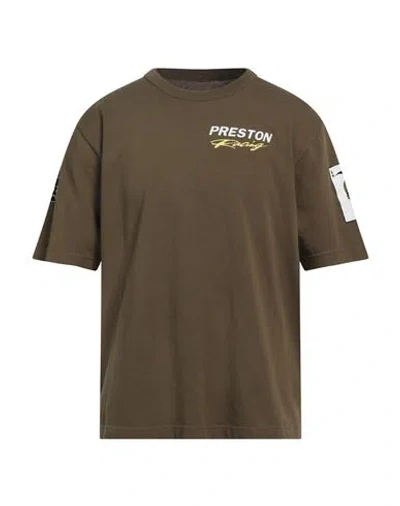 Heron Preston Man T-shirt Military Green Size L Cotton, Polyester