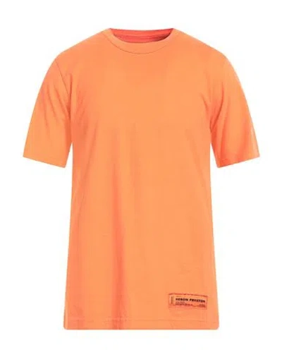 Heron Preston Man T-shirt Orange Size Xs Cotton, Polyester