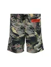 Heron Preston Camouflage Swimshorts Man Swim Trunks Multicolored Size Xl Polyester In Black Multi