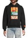 Heron Preston Heron Abstract Hoodie Man Sweatshirt Multicolored Size Xl Cotton In Black