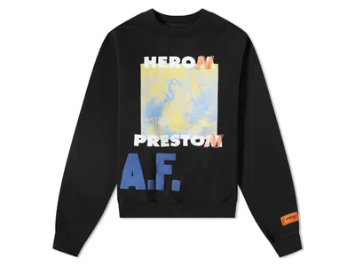 Pre-owned Heron Preston Men's  A.f. Authorised Oversized Crewneck Sweatshirt In Black