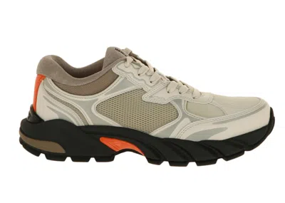 Pre-owned Heron Preston Men's  Block Stepper Lowtop Sneakers In Beige/black/orange