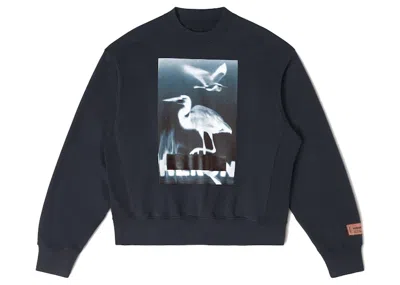 Pre-owned Heron Preston Men's  Censored Heron Crewneck Sweatshirt In Black/white In Multi