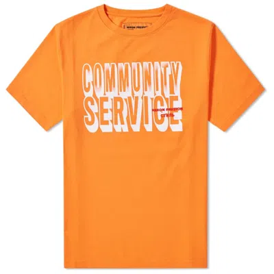 Pre-owned Heron Preston Men's  Community Service Jersone T-shirt In Orange