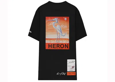 Pre-owned Heron Preston Men's  Crane Print Logo T-shirt In Black