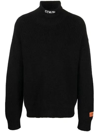 Pre-owned Heron Preston Men's  Ctnmb Knit Rollneck In Black