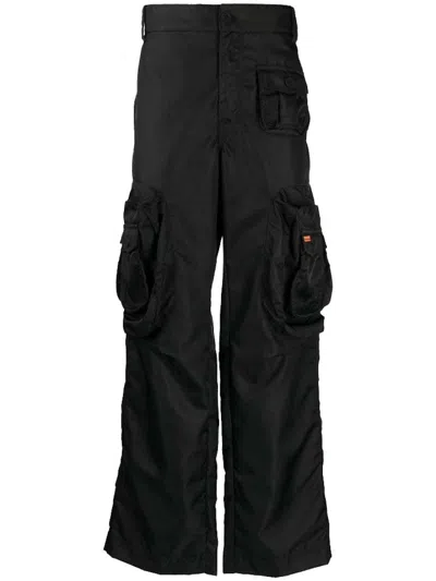 Pre-owned Heron Preston Men's  Exray Nylon Cargo Pants In Black