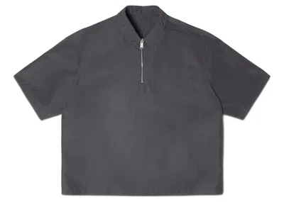 Pre-owned Heron Preston Men's  Exray Nylon Zip Short Sleeve Shirt In Black/no