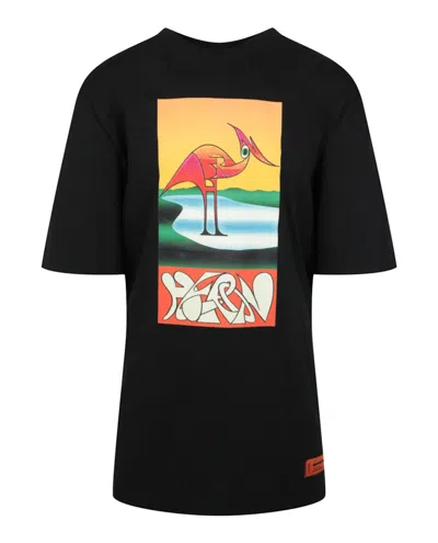Pre-owned Heron Preston Men's  Graphic Cotton T-shirt In Black