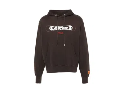 Pre-owned Heron Preston Men's  Hp Iykyk Drawstring Hoodie In Brown