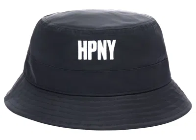 Pre-owned Heron Preston Men's  Hpny Emb Nylon Bucket Hat In Black/white