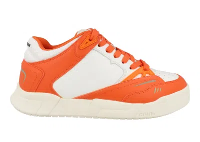 Pre-owned Heron Preston Men's  Low Key Lowtop Orange Sneakers In White