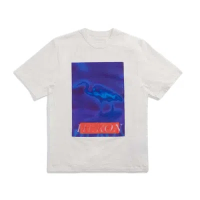 Pre-owned Heron Preston Men's  Ma1 Tee Shirt In White/navy Blue In Multi