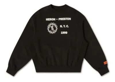 Pre-owned Heron Preston Men's  Medieval Heron Crew Sweatshirt In Black