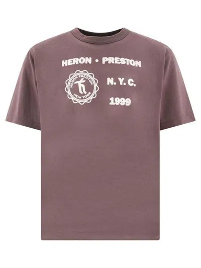Pre-owned Heron Preston Men's  Medieval Heron Short Sleeve Tee Shirt In Grey/white