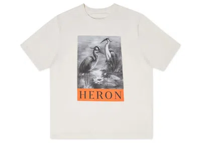 Pre-owned Heron Preston Men's  Nf Heron Bw Short Sleeve T-shirt In White/black In Multi