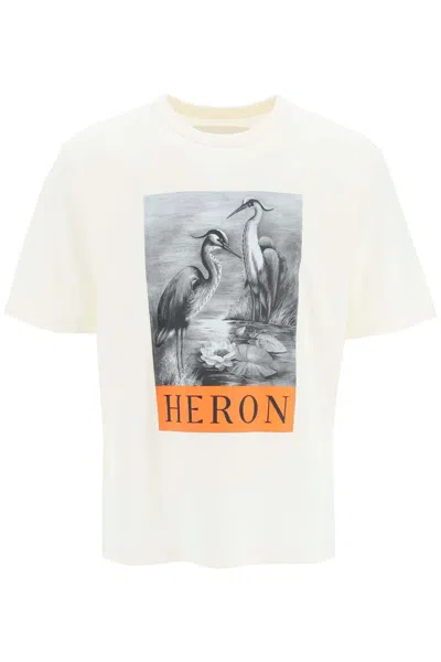 Pre-owned Heron Preston Men's  Nf Heron Bw Short Sleeve Tee Shirt In White/black In Multi