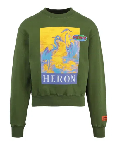 Pre-owned Heron Preston Men's  Oversized Kk22 Crewneck Sweatshirt In Green