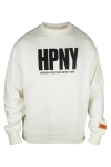 Heron Preston Flocked Logo Cotton Sweatshirt In White