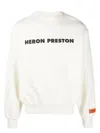 Heron Preston Logo Print Cotton Crewneck Sweatshirt In White