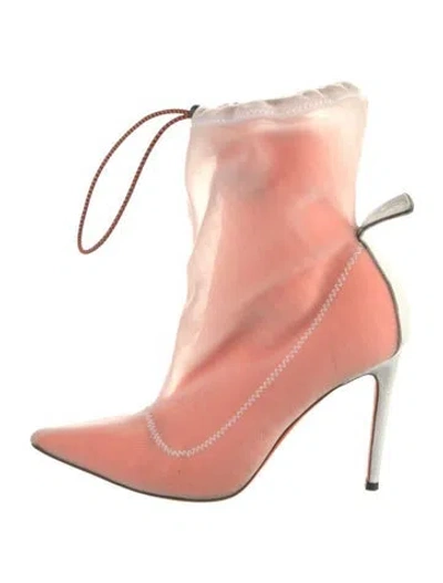 Pre-owned Heron Preston Mesh Leather Trim Embellishment Boots