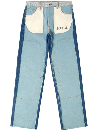 Heron Preston Mid-rise Panelled Jeans In Blue