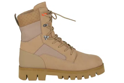 Pre-owned Heron Preston Military Lace-up Boot Beige