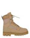 Heron Preston Military Lace-up Boots In Beige