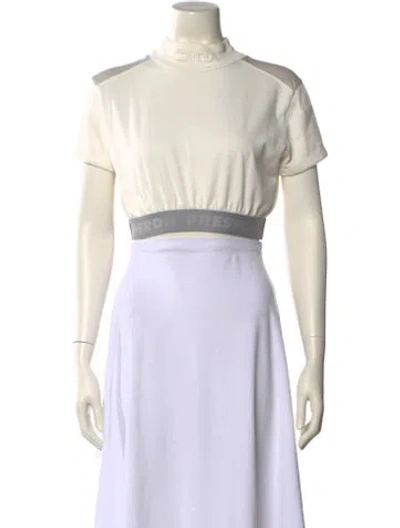 Pre-owned Heron Preston Mock Neck Short Sleeve Crop Top In Neutral