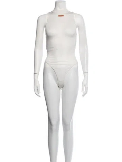 Pre-owned Heron Preston Mock Neck Sleeveless Bodysuit In Neutrals