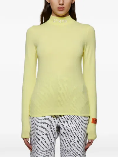 Heron Preston Mockneck Graphic Top In Yellow