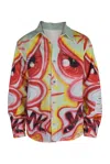 Heron Preston Multicolored Denim Jacket In Red