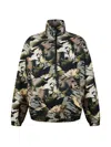 Heron Preston Nylon Camo Logo Tape Windbreaker Jacket In Black