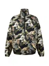 Heron Preston Nylon Camo Logo Tape Windbreaker Jacket In Multi