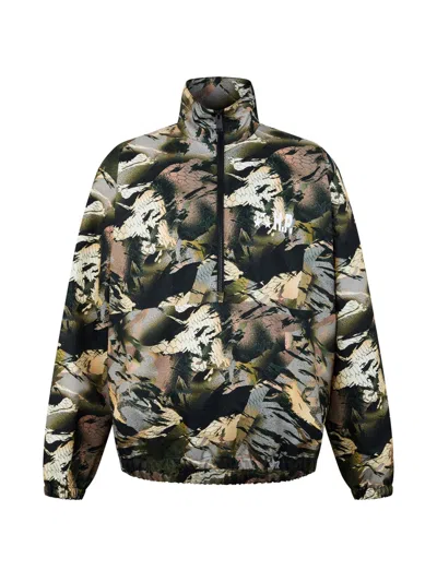 HERON PRESTON HERON PRESTON NYLON CAMO LOGO TAPE WINDBREAKER JACKET
