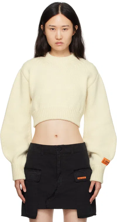 HERON PRESTON OFF-WHITE CROPPED SWEATER