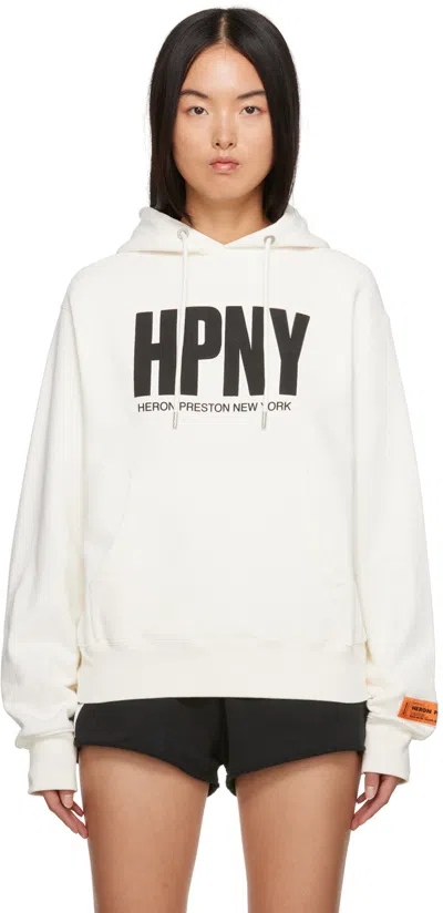Heron Preston Off-white 'hpny' Hoodie In White Black