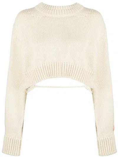 HERON PRESTON OPEN-BACK CROPPED WOOL JUMPER