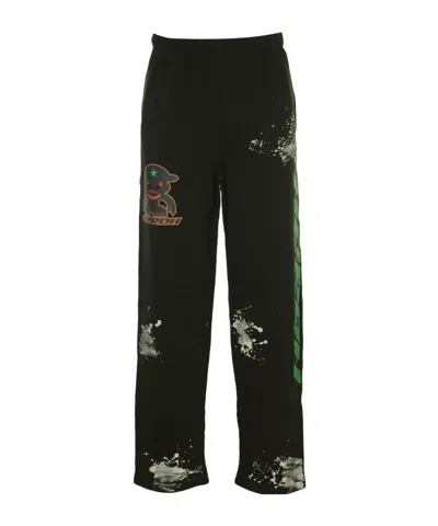 Heron Preston Paint-splatter Cotton Track Trousers In Black