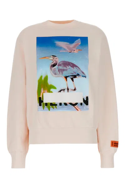 Heron Preston Pastel Pink Cotton Oversize Sweatshirt