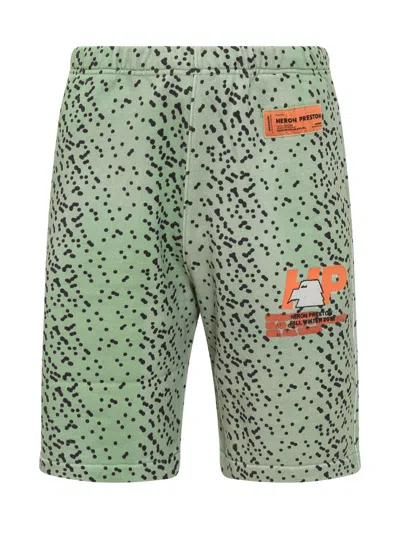 Heron Preston Polka Dot Mini Shorts In Verde